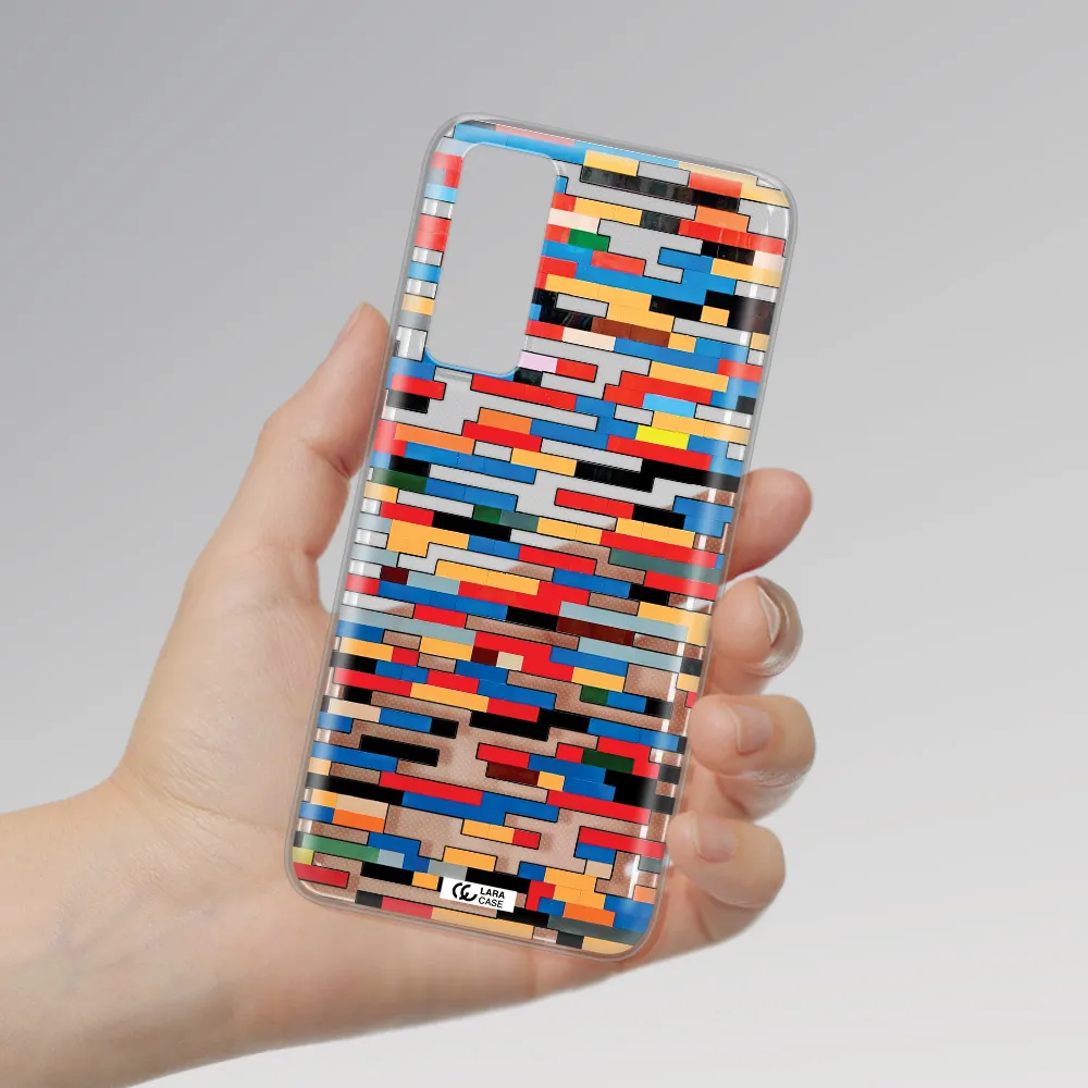 a colorful rectangular pattern on a white surface Huawei P Smart 2021 Clear TPU Case