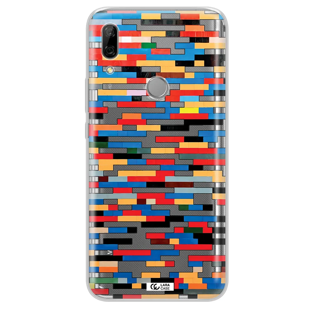 a colorful rectangular pattern on a white surface Huawei P Smart Z Clear TPU Case