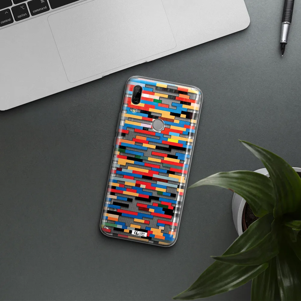 a colorful rectangular pattern on a white surface Huawei P Smart Z Clear TPU Case