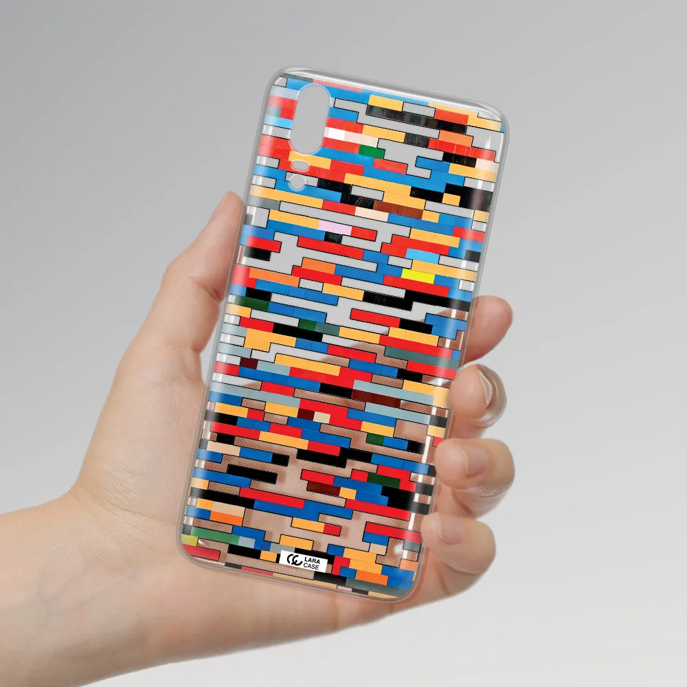 a colorful rectangular pattern on a white surface Huawei P20 Clear TPU Case