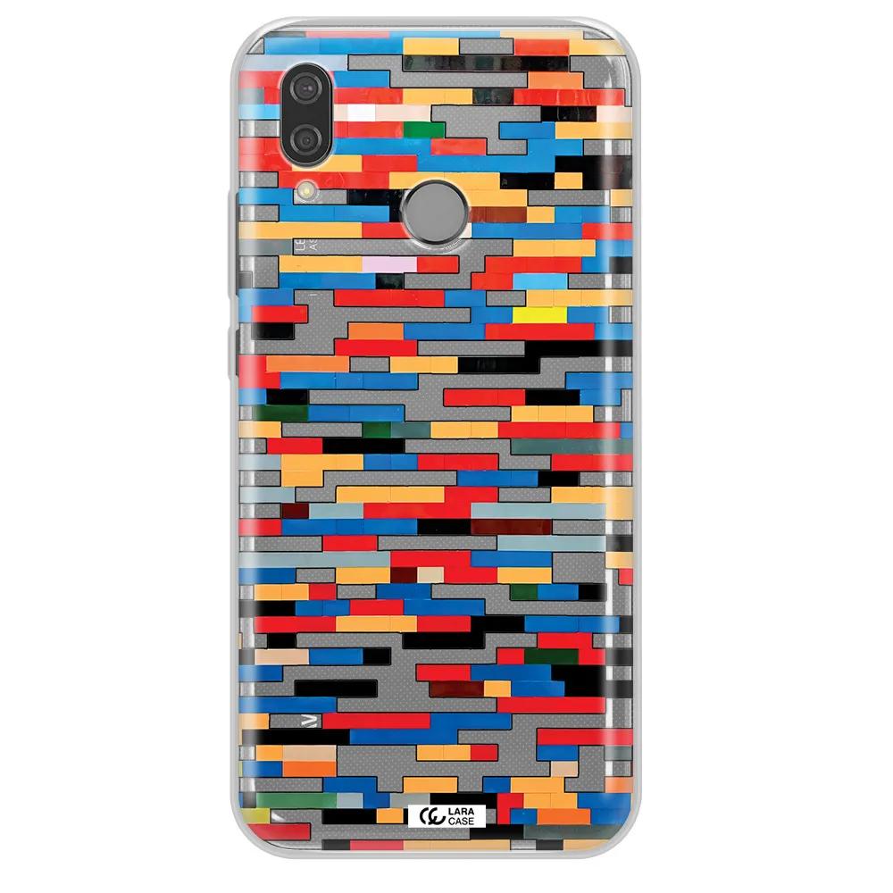 a colorful rectangular pattern on a white surface Huawei P20 Lite Clear TPU Case