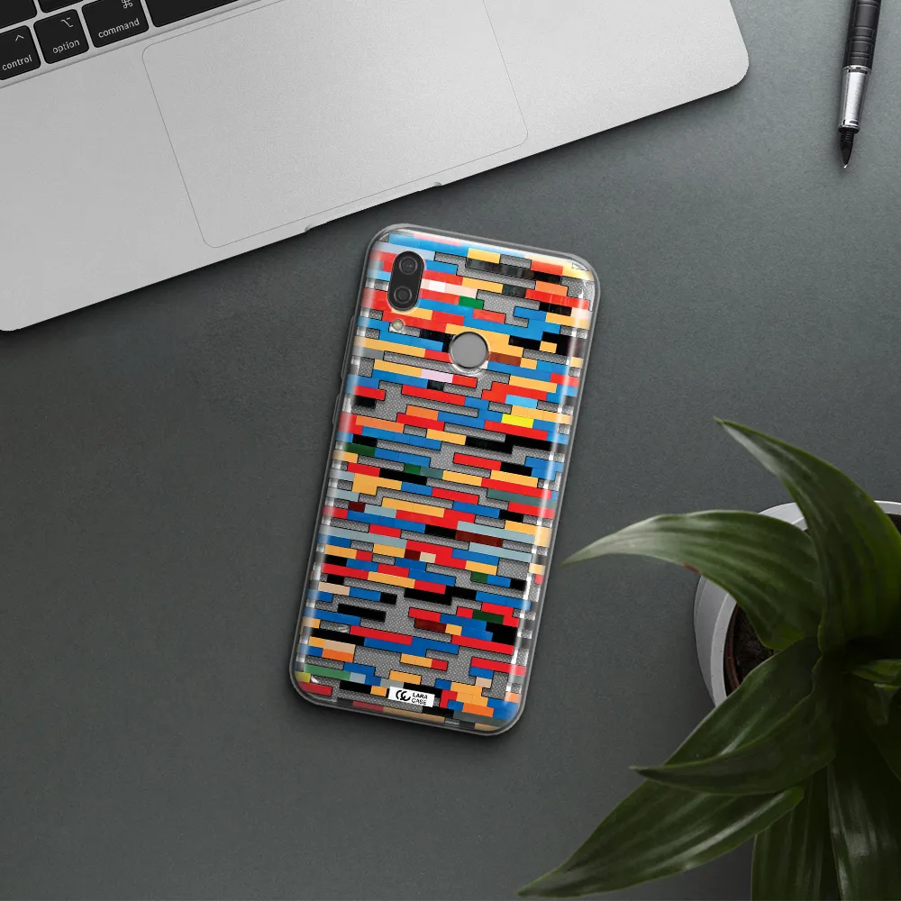 a colorful rectangular pattern on a white surface Huawei P20 Lite Clear TPU Case