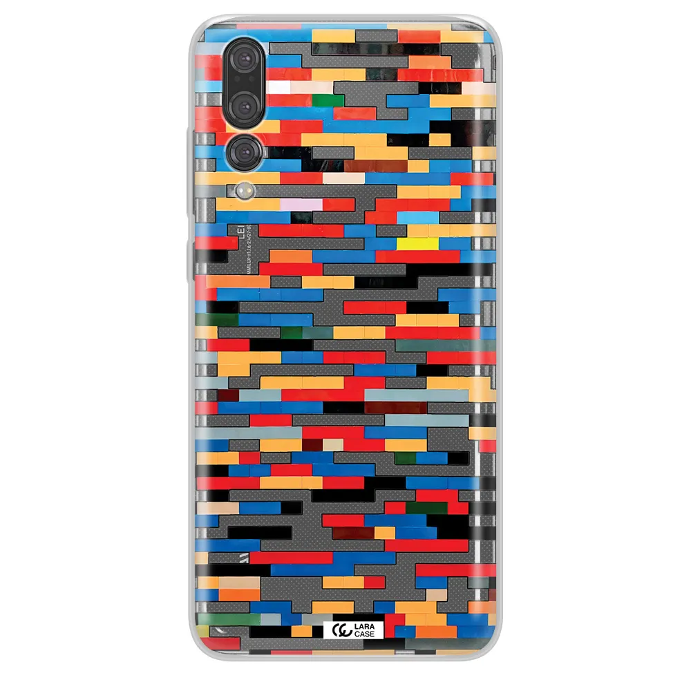 a colorful rectangular pattern on a white surface Huawei P20 Pro Clear TPU Case
