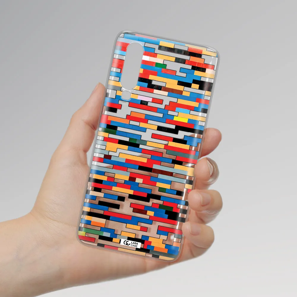 a colorful rectangular pattern on a white surface Huawei P30 Clear TPU Case