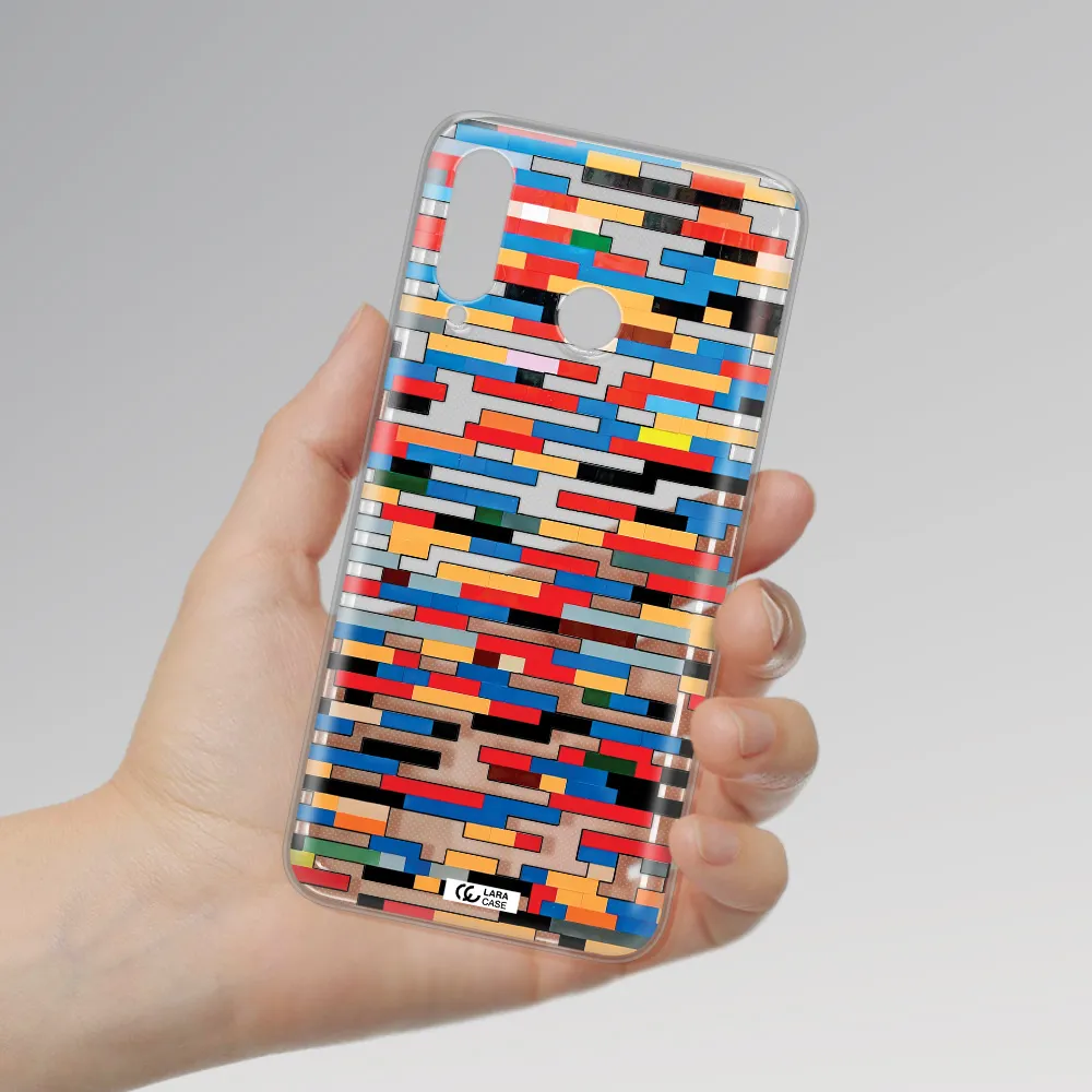 a colorful rectangular pattern on a white surface Huawei P30 Lite Clear TPU Case