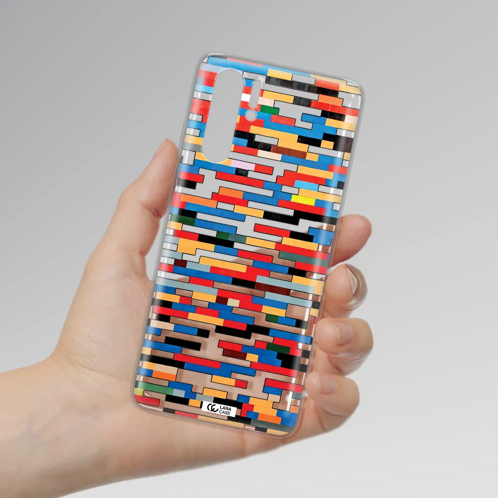a colorful rectangular pattern on a white surface Huawei P30 Pro Clear TPU Case