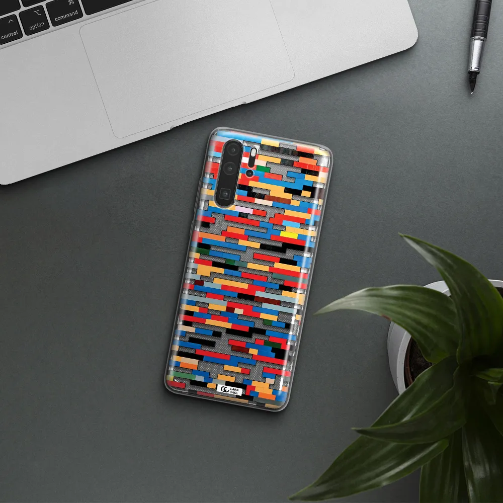 a colorful rectangular pattern on a white surface Huawei P30 Pro Clear TPU Case