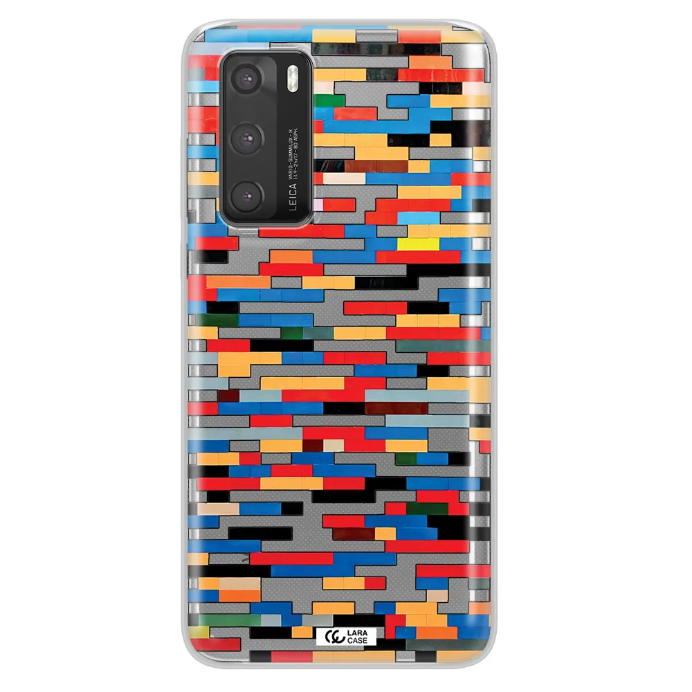 a colorful rectangular pattern on a white surface Huawei P40 Clear TPU Case