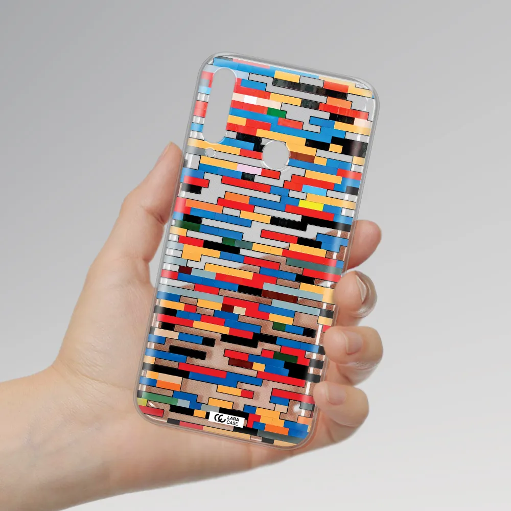 a colorful rectangular pattern on a white surface Huawei P40 Lite E Clear TPU Case