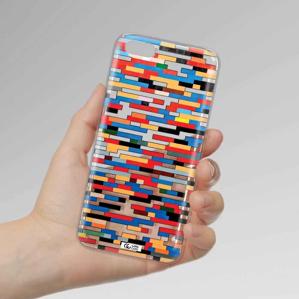 a colorful rectangular pattern on a white surface Huawei Y5 2018 Clear TPU Case