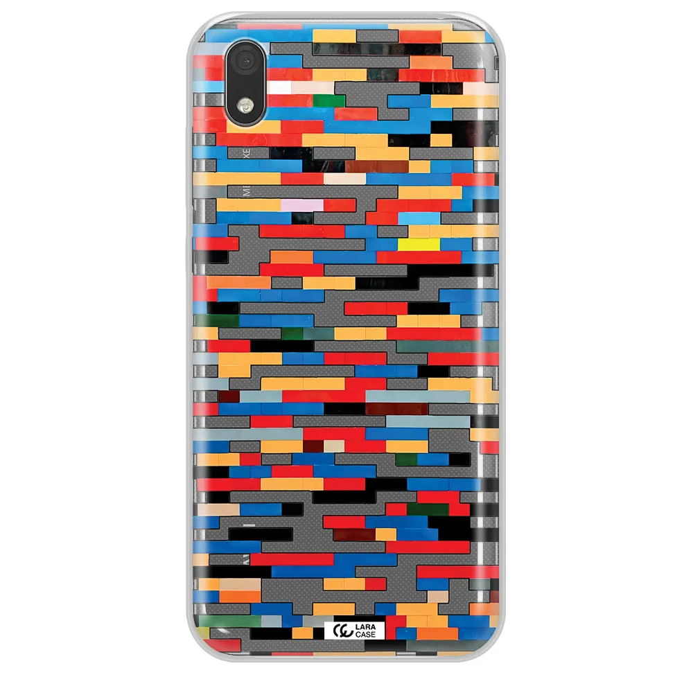a colorful rectangular pattern on a white surface Huawei Y5 2019 Clear TPU Case