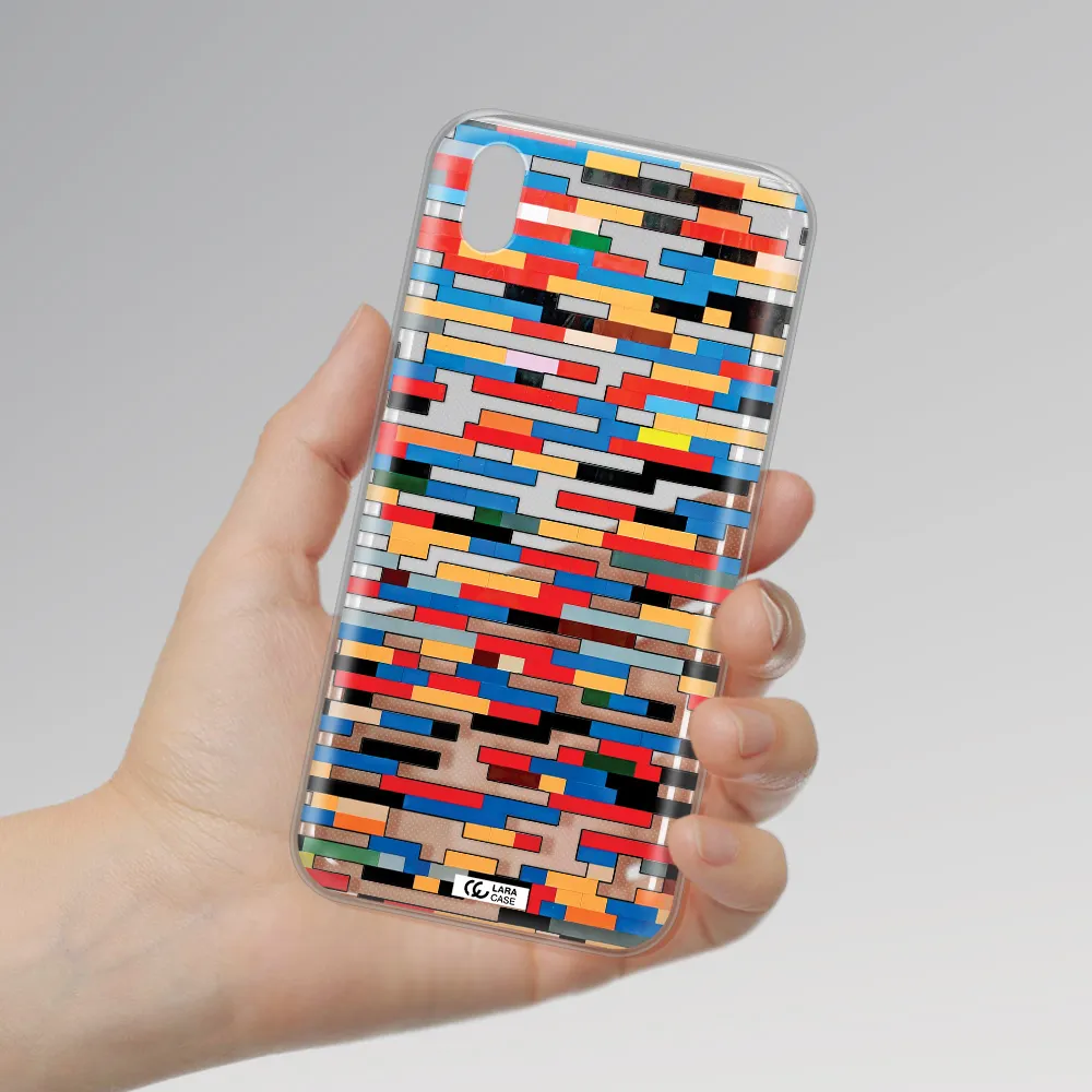a colorful rectangular pattern on a white surface Huawei Y5 2019 Clear TPU Case