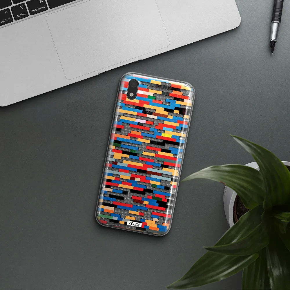 a colorful rectangular pattern on a white surface Huawei Y5 2019 Clear TPU Case