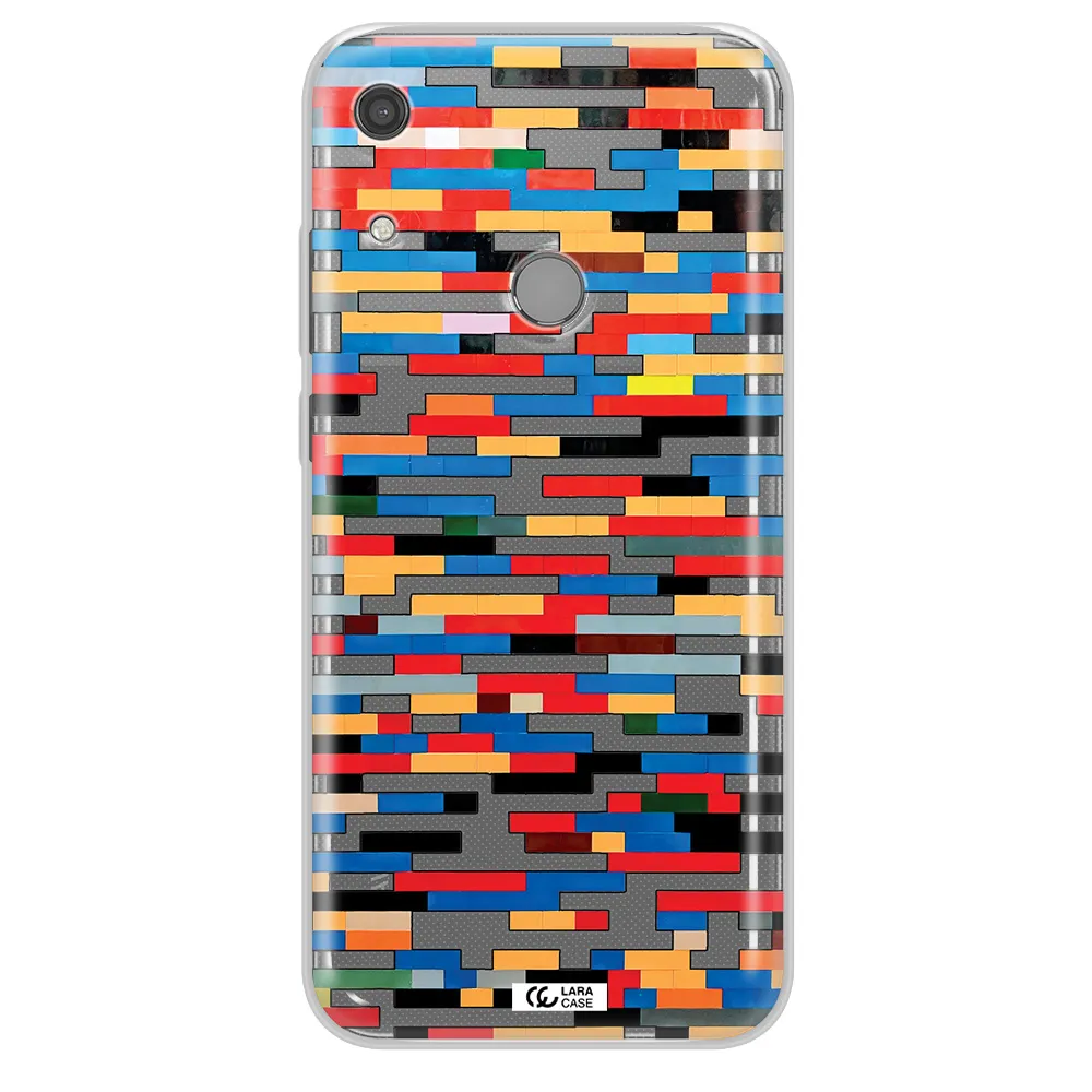 a colorful rectangular pattern on a white surface Huawei Y6S Clear TPU Case