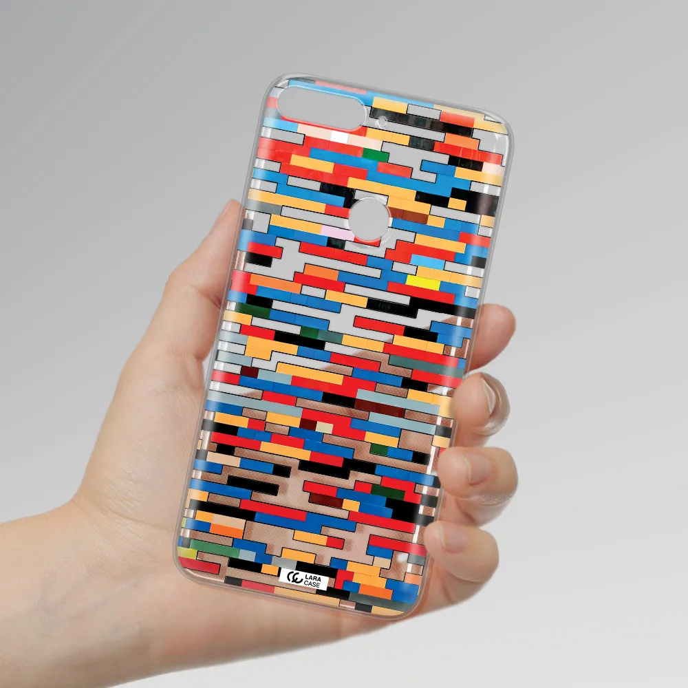 a colorful rectangular pattern on a white surface Huawei Y7 Prime 2018 Clear TPU Case