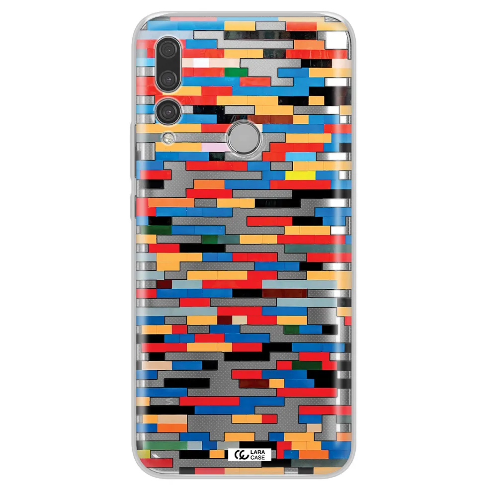 a colorful rectangular pattern on a white surface Huawei Y9 Prime 2019 Clear TPU Case