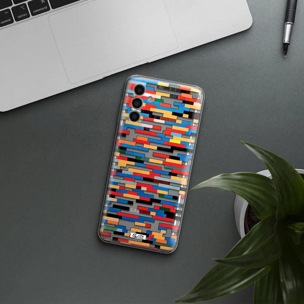 A Colorful Rectangular Pattern On A White Surface Samsung A13 5G Clear Tpu Case