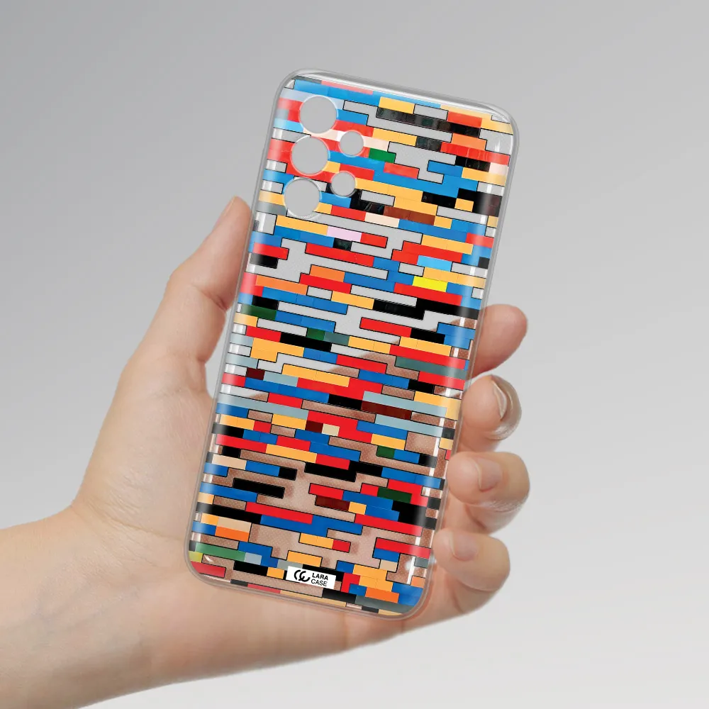 a colorful rectangular pattern on a white surface Samsung A13 Clear TPU Case