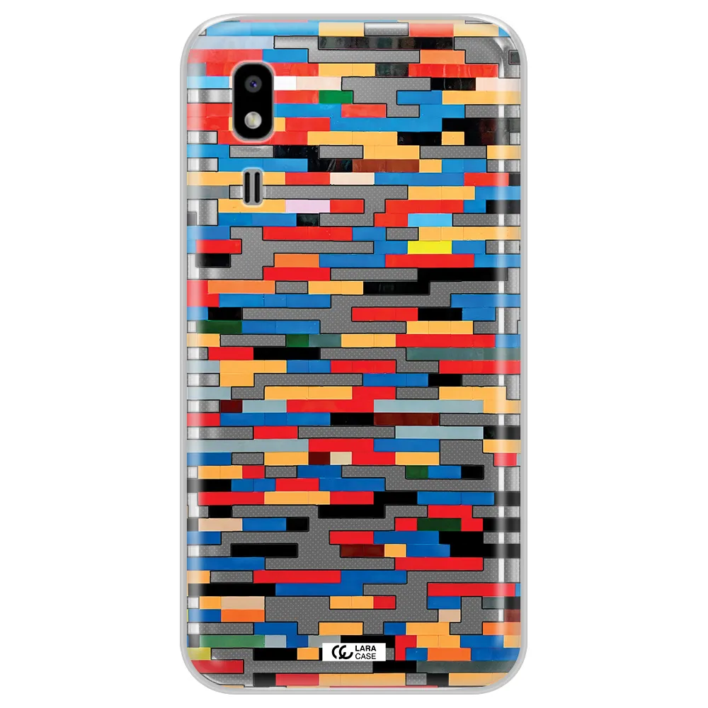 a colorful rectangular pattern on a white surface Samsung A2 Core Clear TPU Case