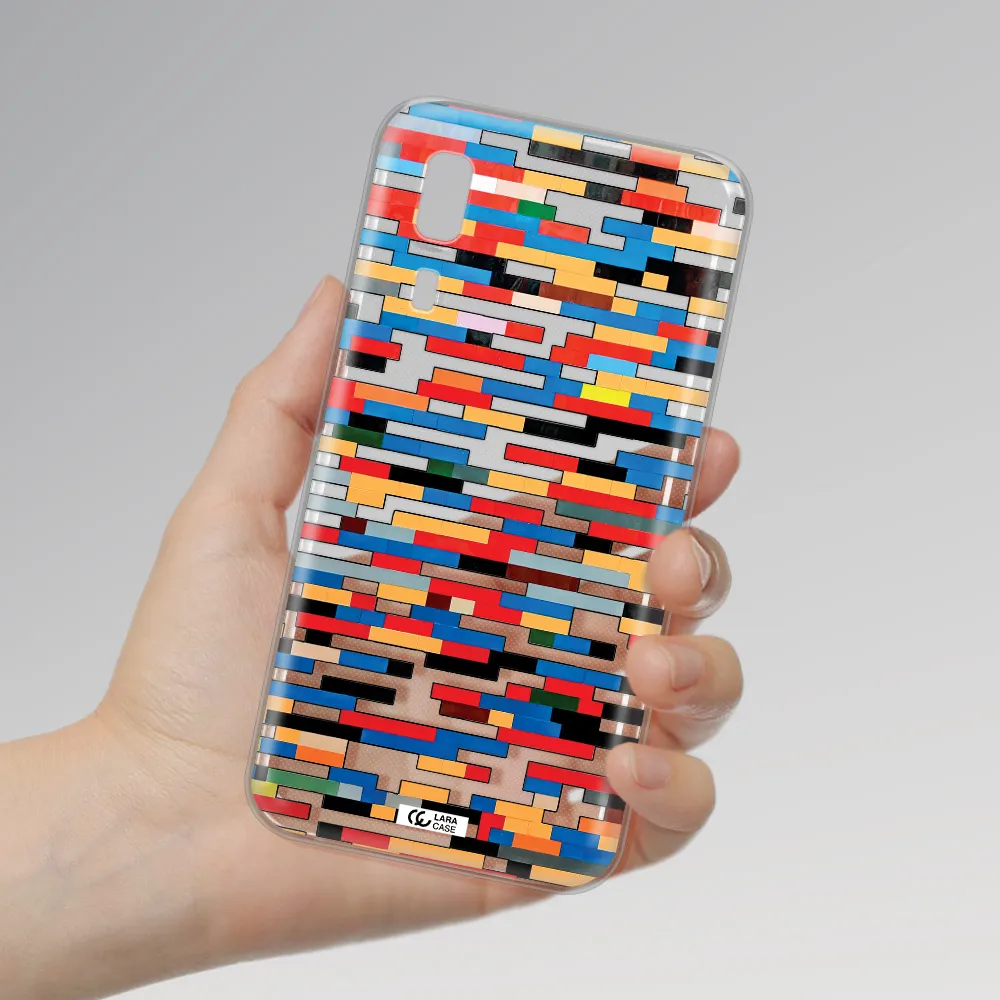 a colorful rectangular pattern on a white surface Samsung A2 Core Clear TPU Case