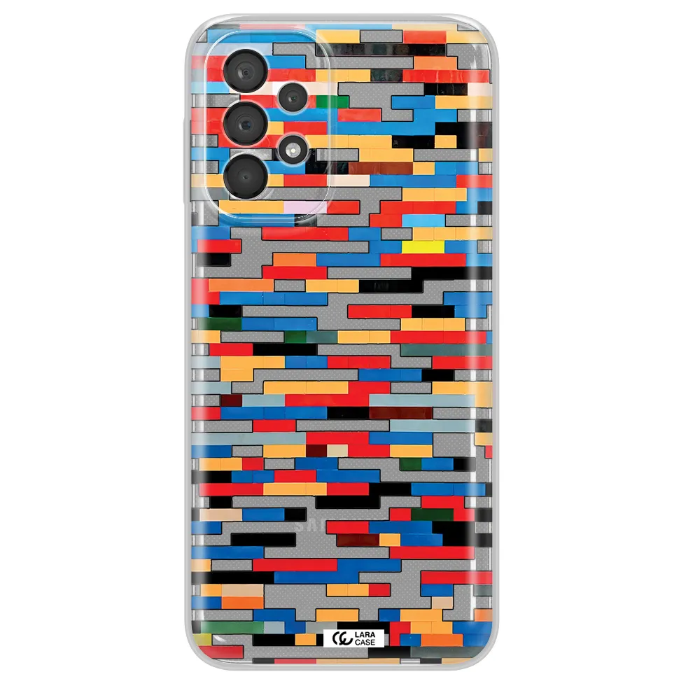 A Colorful Rectangular Pattern On A White Surface Samsung A23 5G Clear Tpu Case