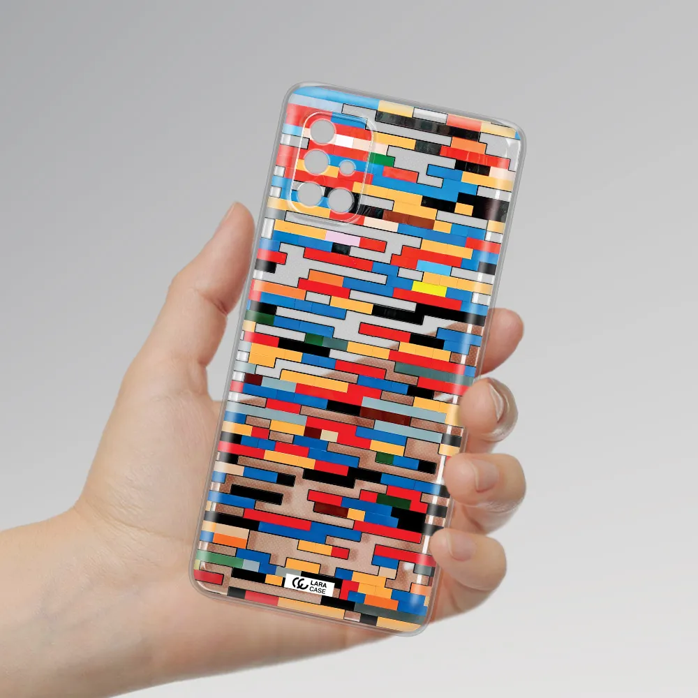 A Colorful Rectangular Pattern On A White Surface Samsung A40S Clear Tpu Case