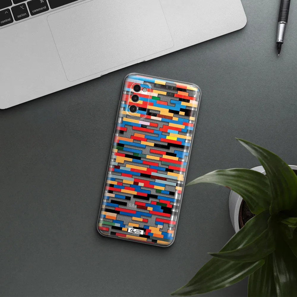 A Colorful Rectangular Pattern On A White Surface Samsung A41 Clear Tpu Case