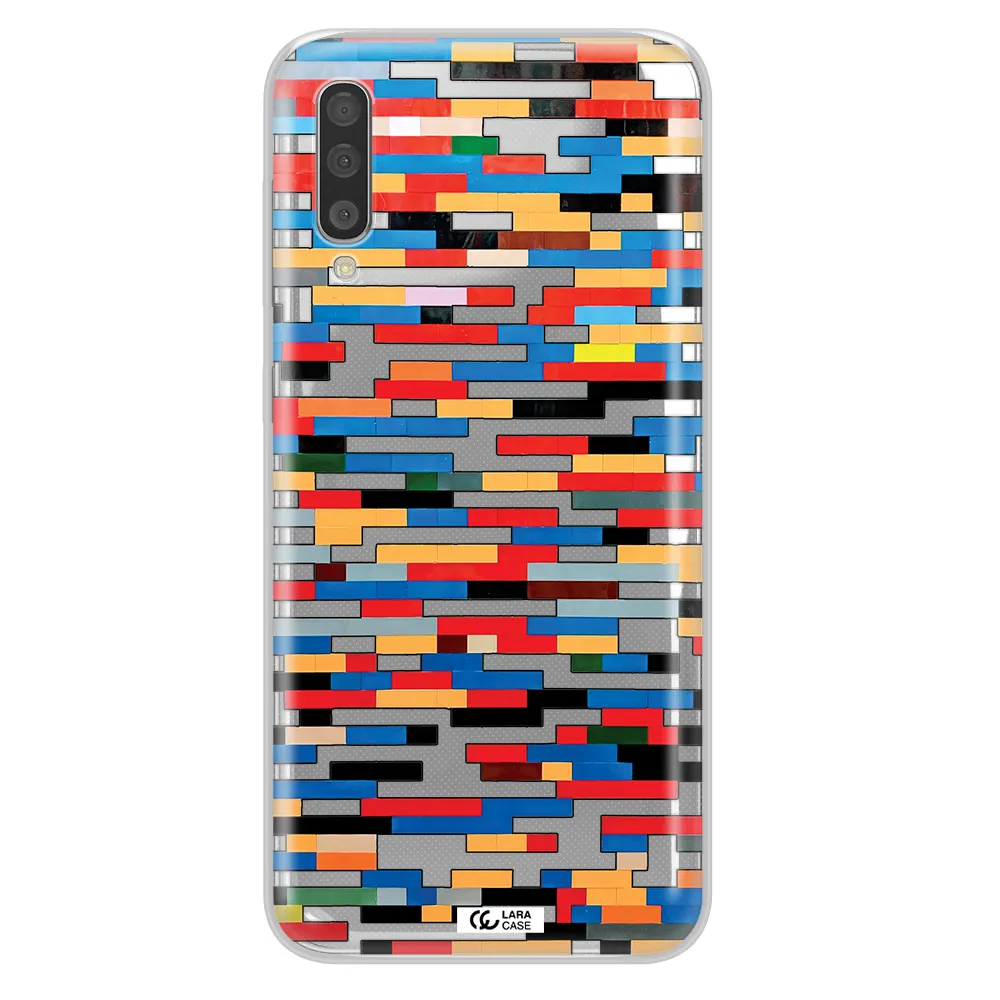 A Colorful Rectangular Pattern On A White Surface Samsung A50S Clear Tpu Case