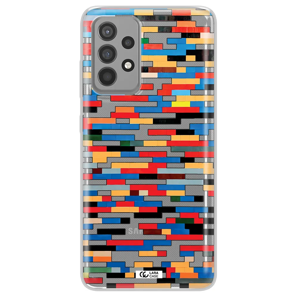 a colorful rectangular pattern on a white surface Samsung A52 Clear TPU Case