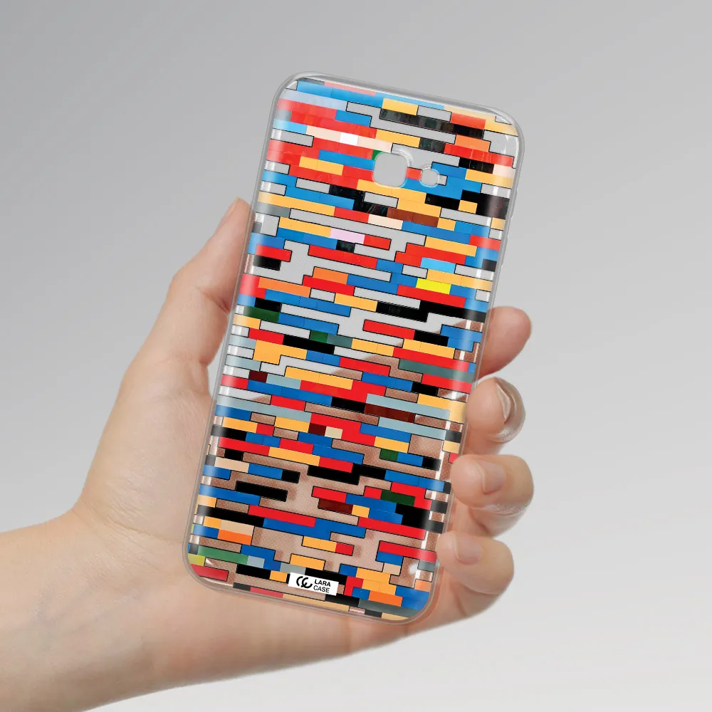 a colorful rectangular pattern on a white surface Samsung J4 Plus Clear TPU Case