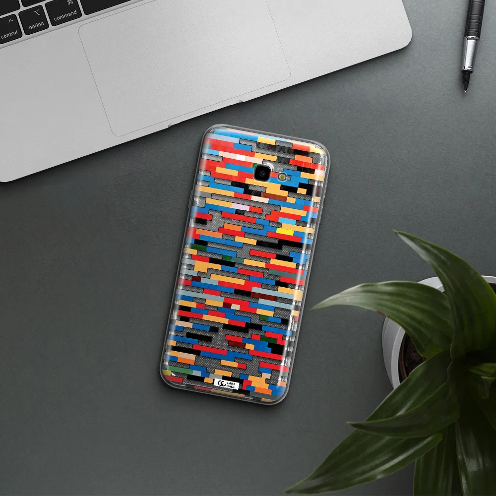 a colorful rectangular pattern on a white surface Samsung J4 Plus Clear TPU Case