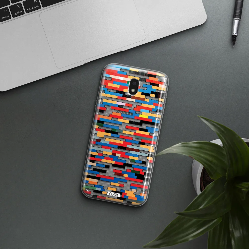 a colorful rectangular pattern on a white surface Samsung J5 2017 Clear TPU Case