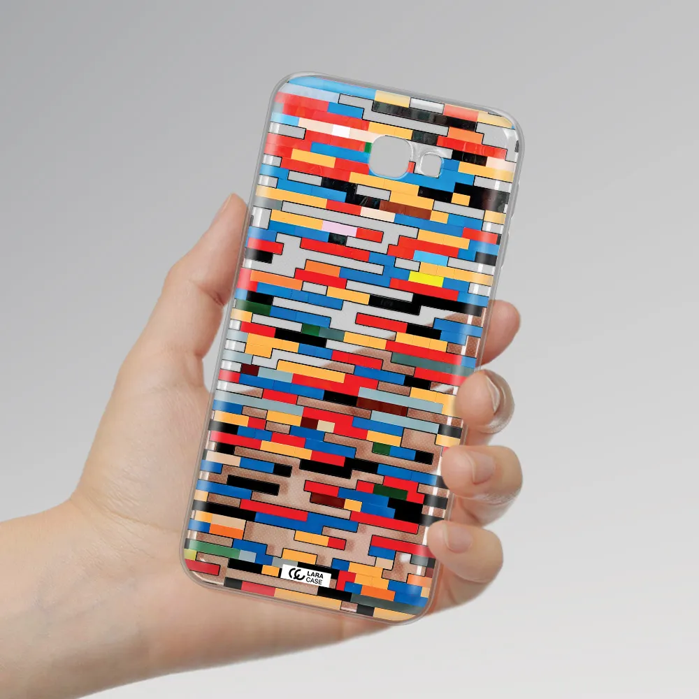 a colorful rectangular pattern on a white surface Samsung J5 Prime Clear TPU Case