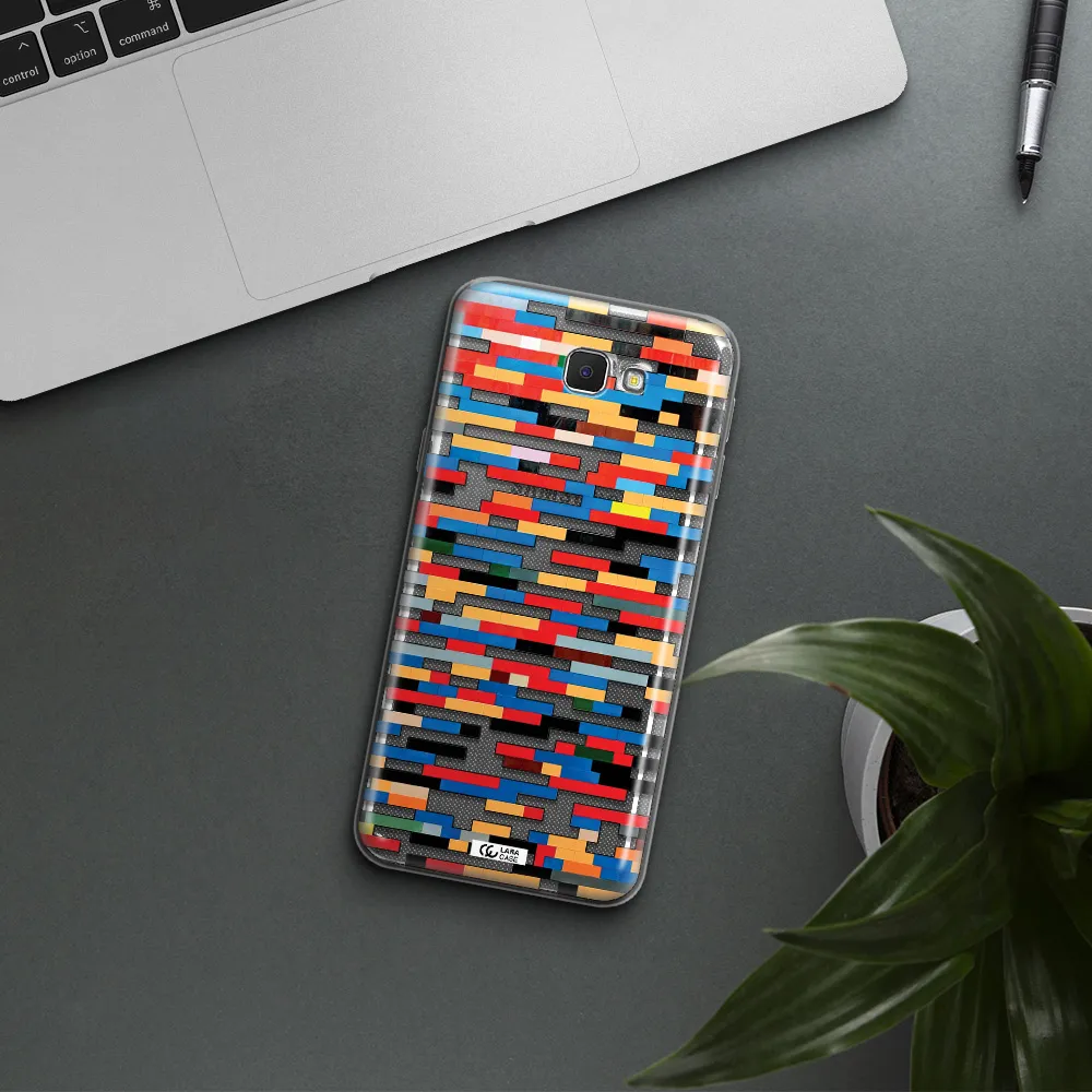 a colorful rectangular pattern on a white surface Samsung J5 Prime Clear TPU Case