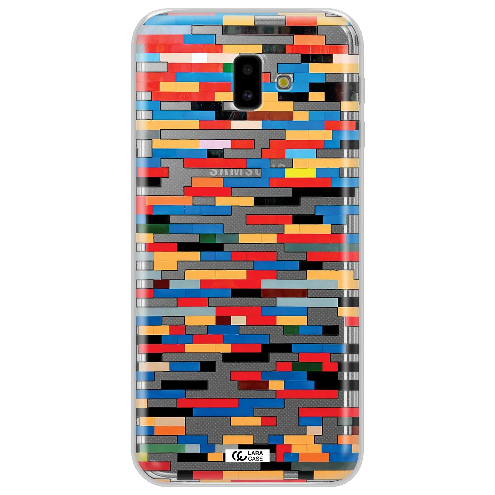 a colorful rectangular pattern on a white surface Samsung J6 Plus Clear TPU Case