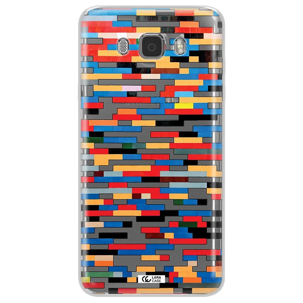 a colorful rectangular pattern on a white surface Samsung J7 2016 Clear TPU Case