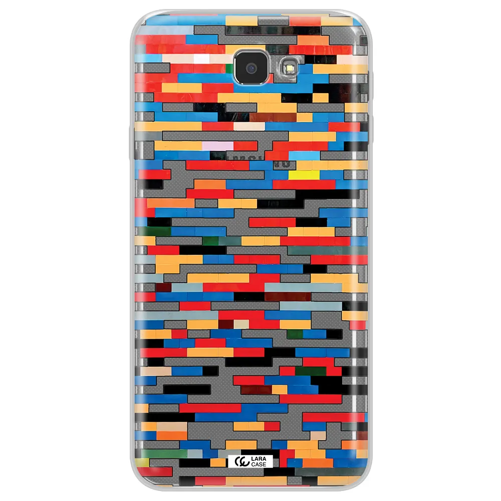 a colorful rectangular pattern on a white surface Samsung J7 Prim Clear TPU Case