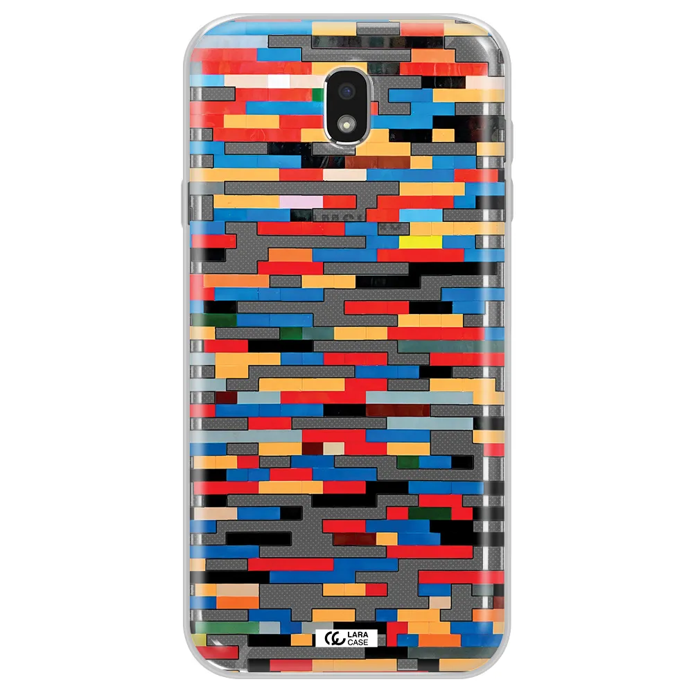 a colorful rectangular pattern on a white surface Samsung J7 Pro Clear TPU Case