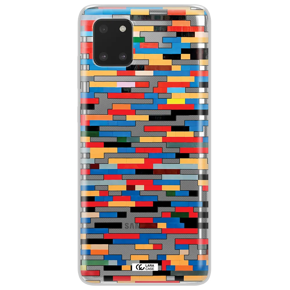 a colorful rectangular pattern on a white surface Samsung Note 10 Lite Clear TPU Case