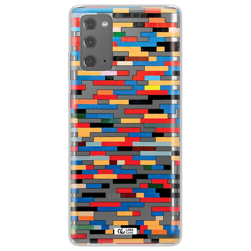 a colorful rectangular pattern on a white surface Samsung Note 20 Clear TPU Case