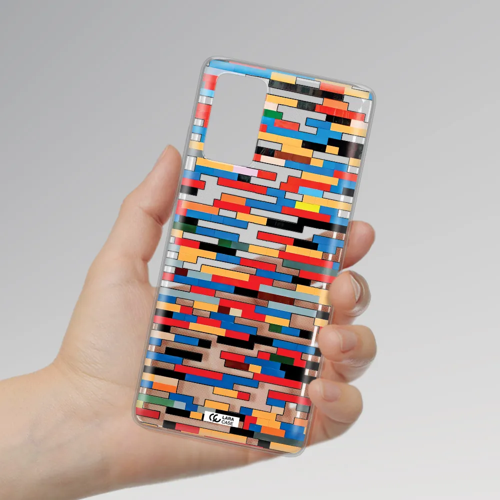 a colorful rectangular pattern on a white surface Samsung Note 20 Clear TPU Case