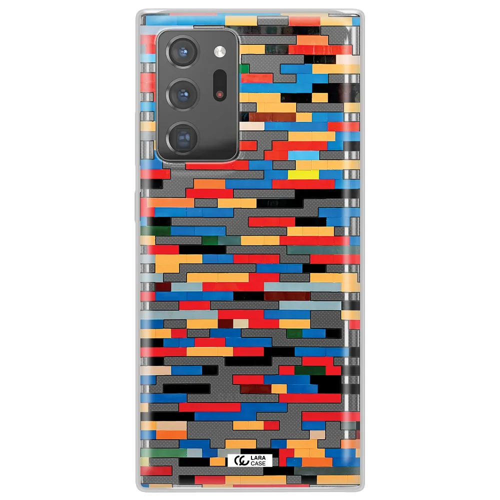 a colorful rectangular pattern on a white surface Samsung Note 20 Ultra Clear TPU Case