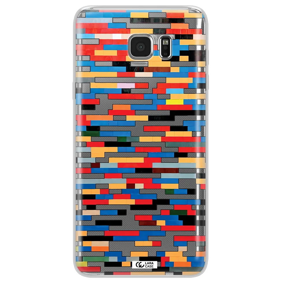 a colorful rectangular pattern on a white surface Samsung Note 5 Clear TPU Case