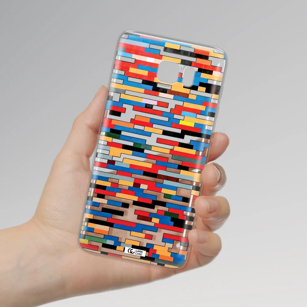 a colorful rectangular pattern on a white surface Samsung Note 5 Clear TPU Case