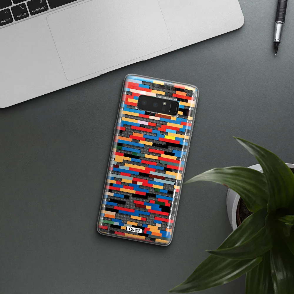 a colorful rectangular pattern on a white surface Samsung Note 8 Clear TPU Case