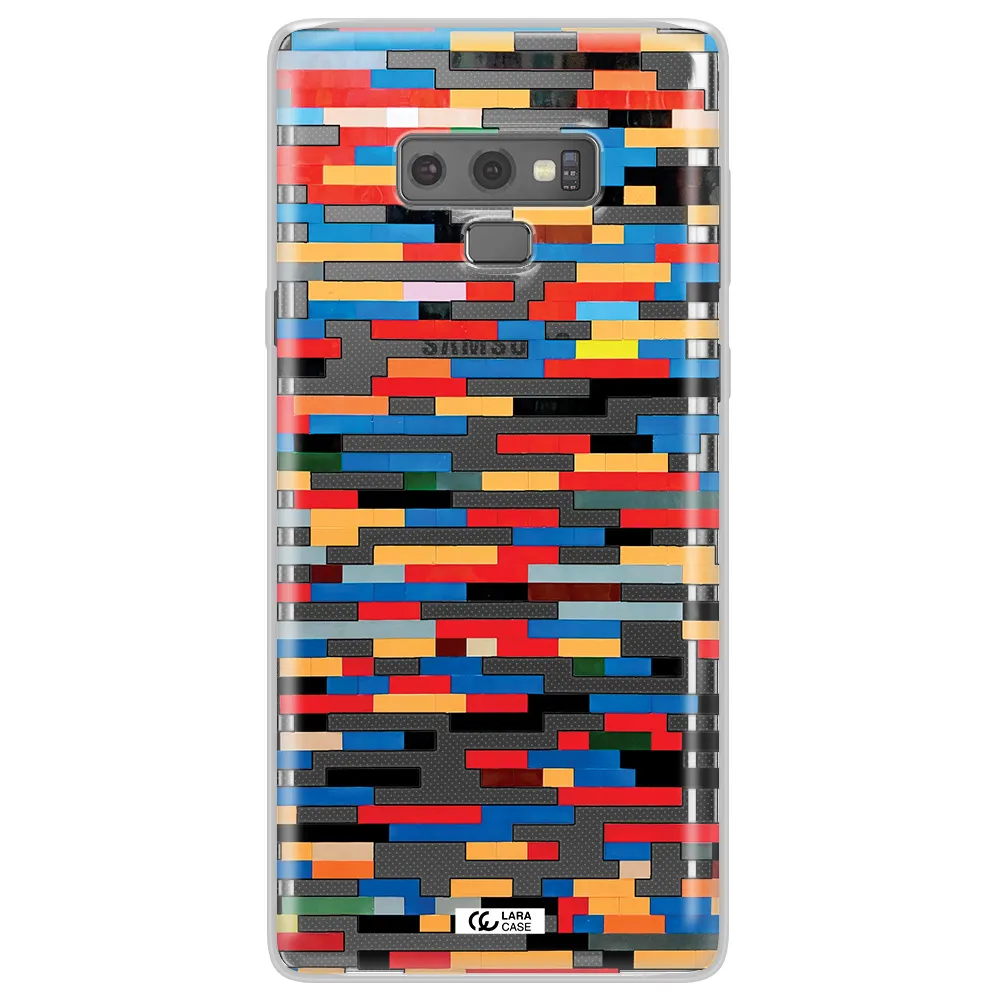 a colorful rectangular pattern on a white surface Samsung Note 9 Clear TPU Case