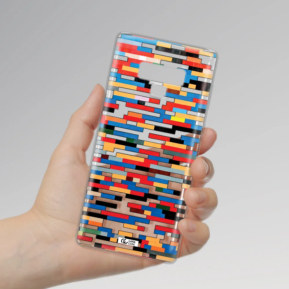 a colorful rectangular pattern on a white surface Samsung Note 9 Clear TPU Case