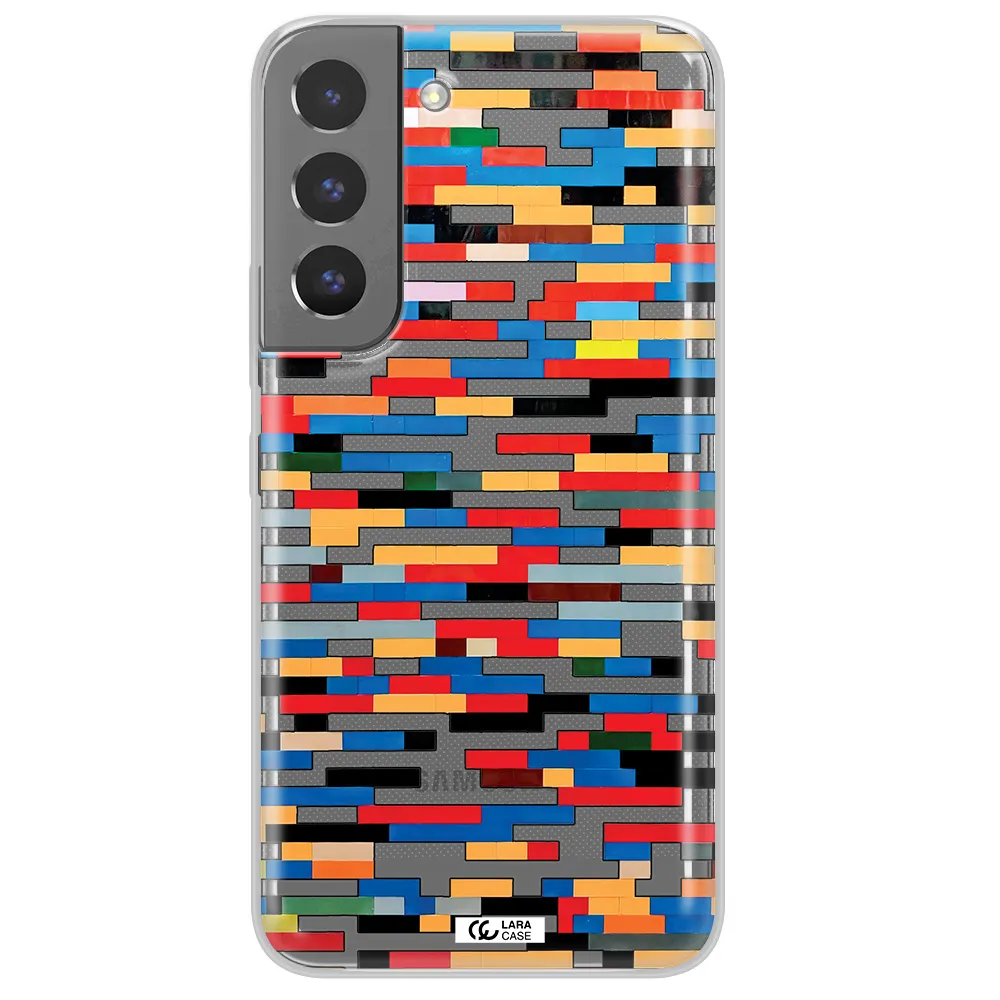 a colorful rectangular pattern on a white surface Samsung S 22 Plus Clear TPU Case