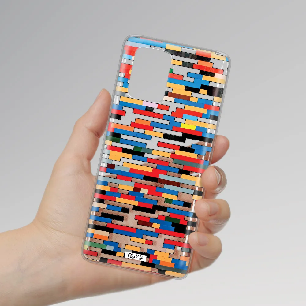 a colorful rectangular pattern on a white surface Samsung S10 Lite Clear TPU Case