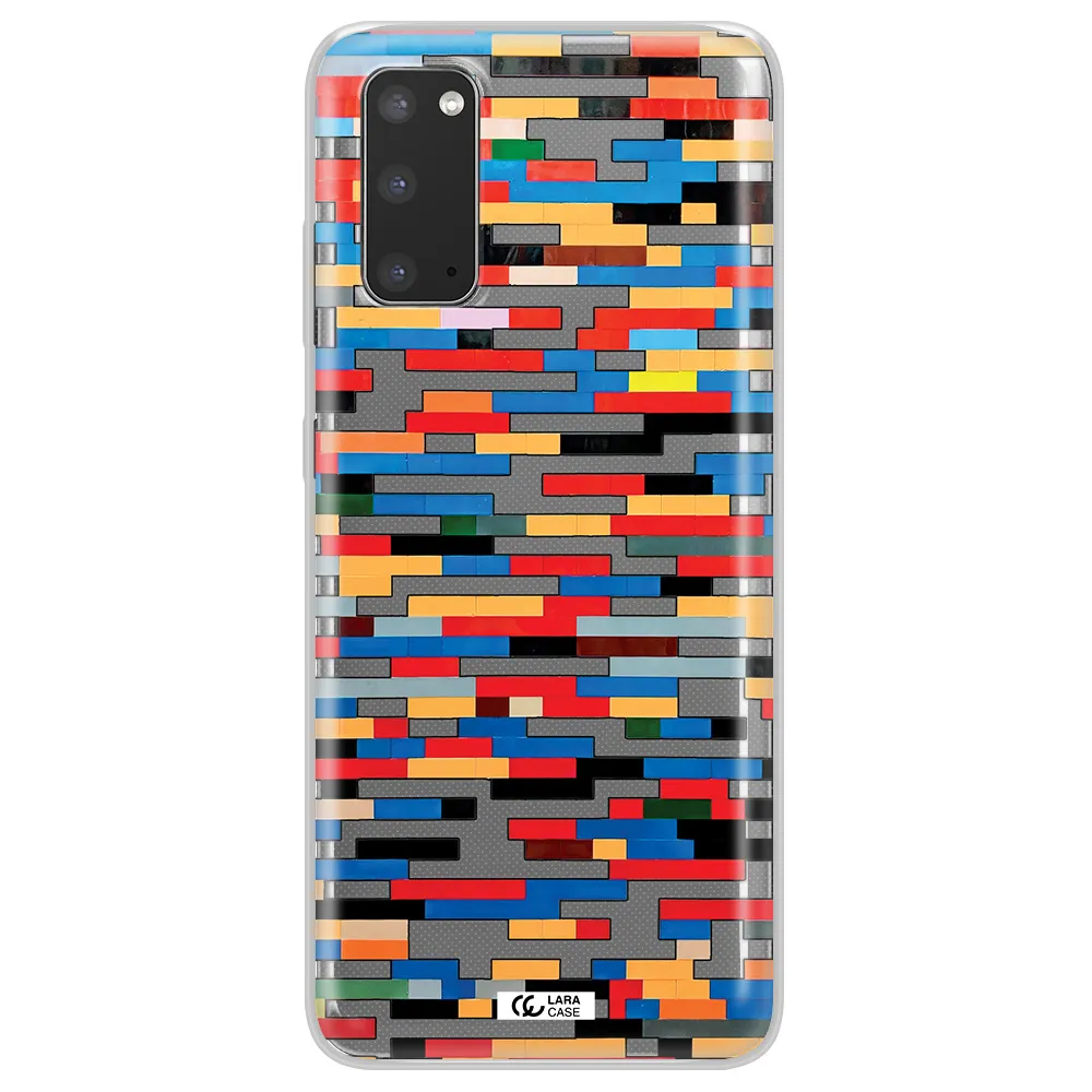 a colorful rectangular pattern on a white surface Samsung S20 Clear TPU Case